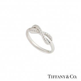 Tiffany & Co. White Gold Diamond Infinity Ring 0.13ct F/VS Tiffany & Co. White Gold Diamond Infinity Ring 0.13ct F/VS